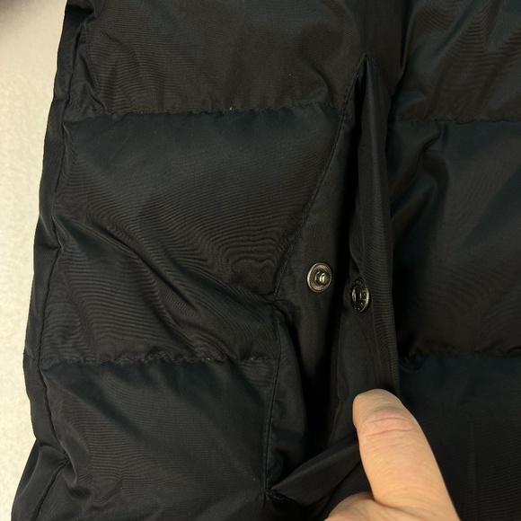 Lands End Women's Puffer Coat Goose Down Maxi Black Jacket Removable Fur Hood 1X - Picture 6 of 16